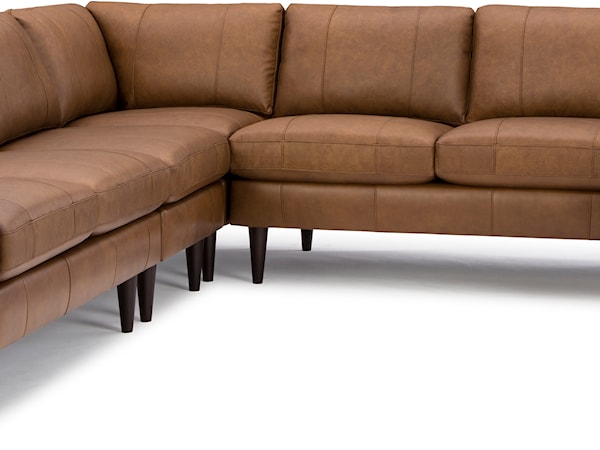 Leather 6-Seat Sectional Sofa w/ Chaise