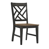 Transitional Side Chair with Lattice Back