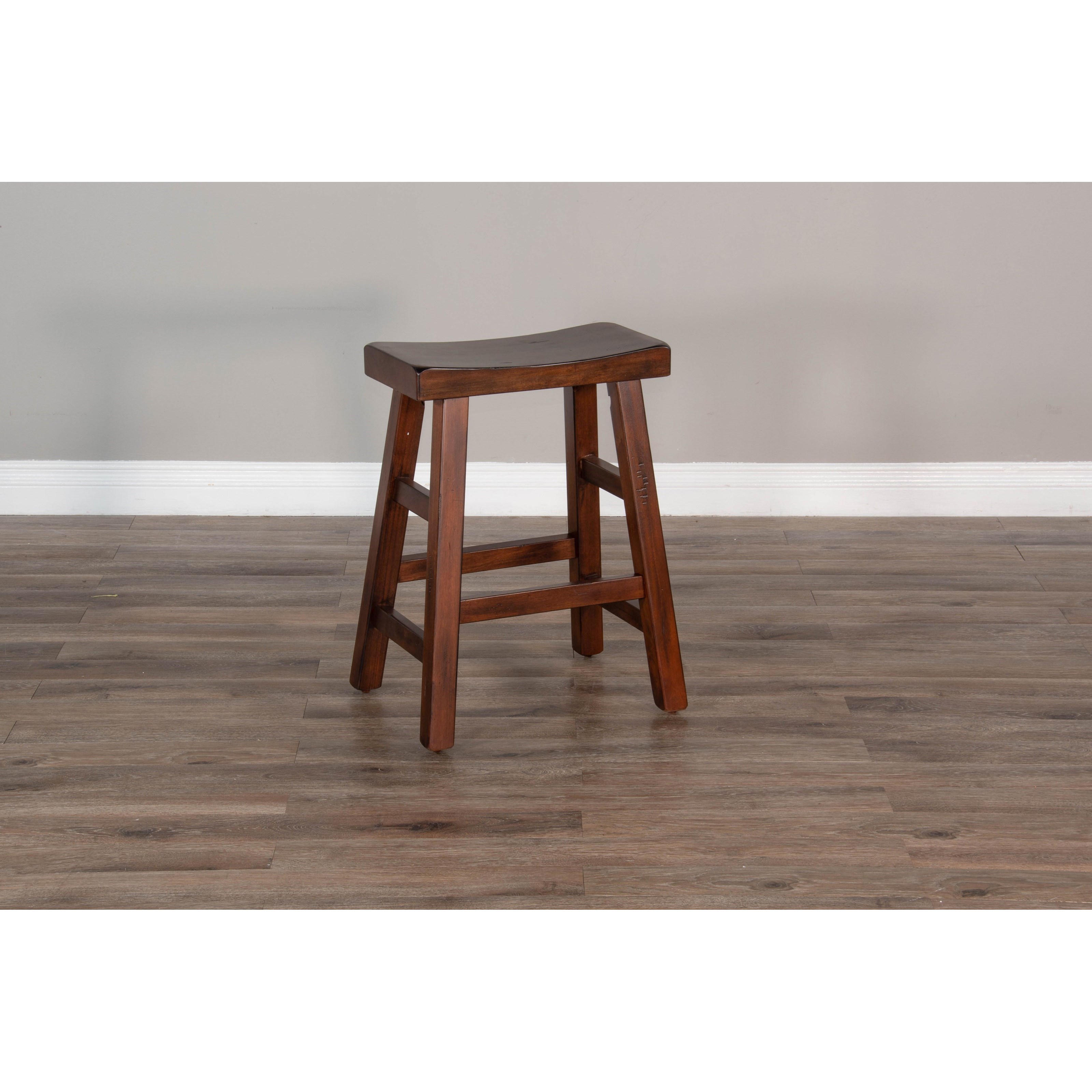 24"H Saddle Seat Stool, Wood Seat