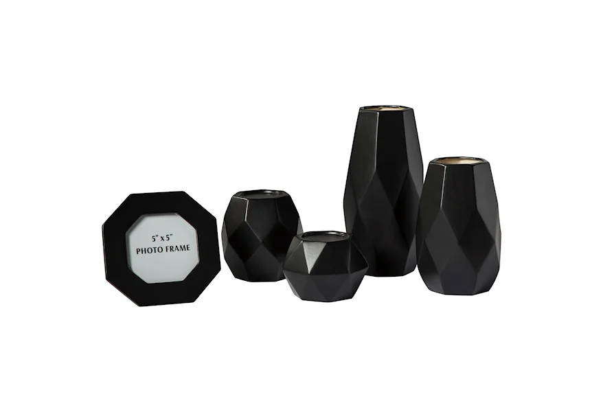 Accents 5-Piece Donatella Black Accessory Set by Ashley Signature Design at Rooms and Rest