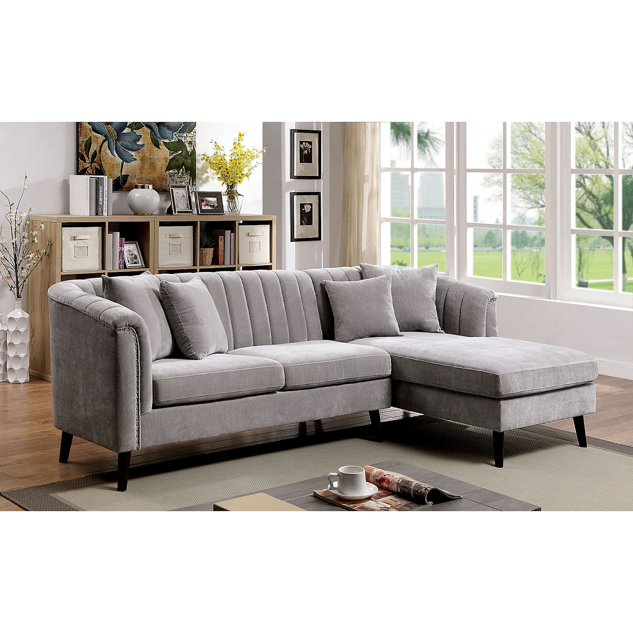 Furniture of America Goodwick Sofa Chaise