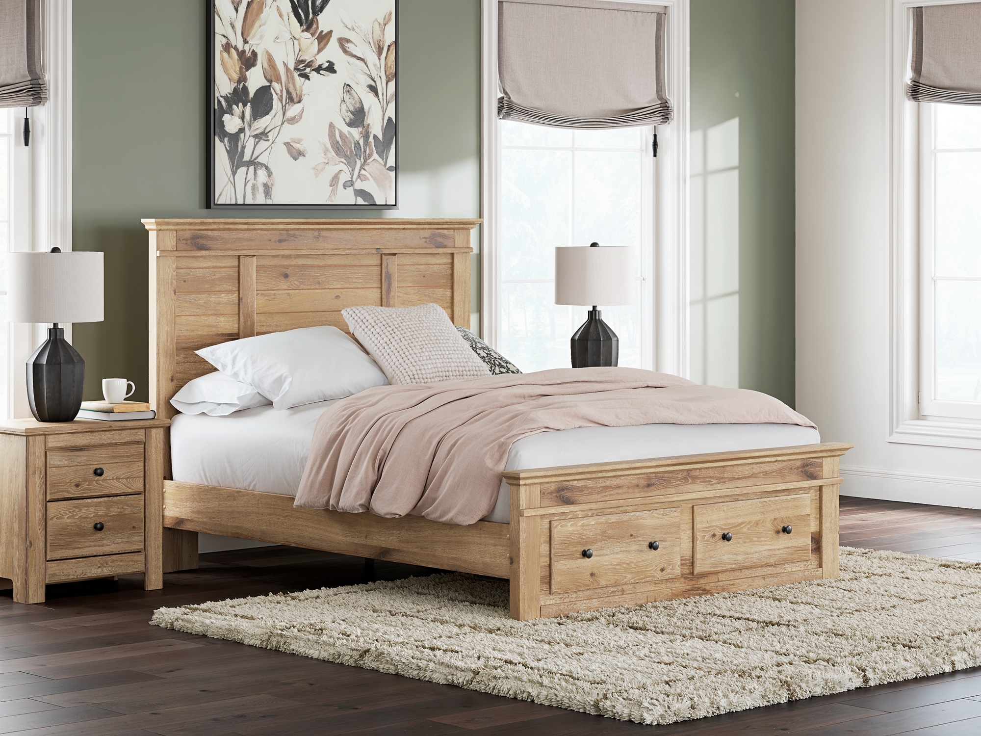 Queen Panel Storage Bed