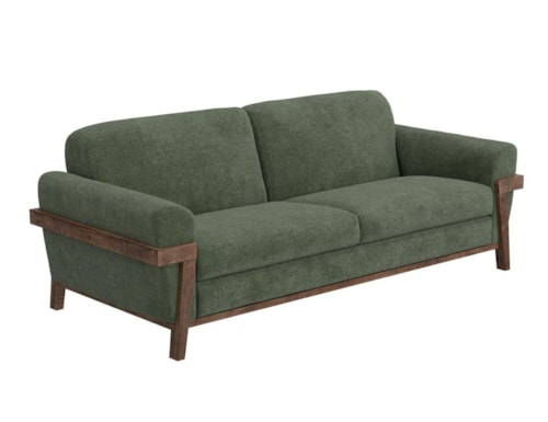 Rustic Sofa with Retro Rolled Arms
