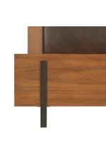 Flexsteel Statements Lincoln Mid-Century Queen Upholstered Bed with Charging Ports