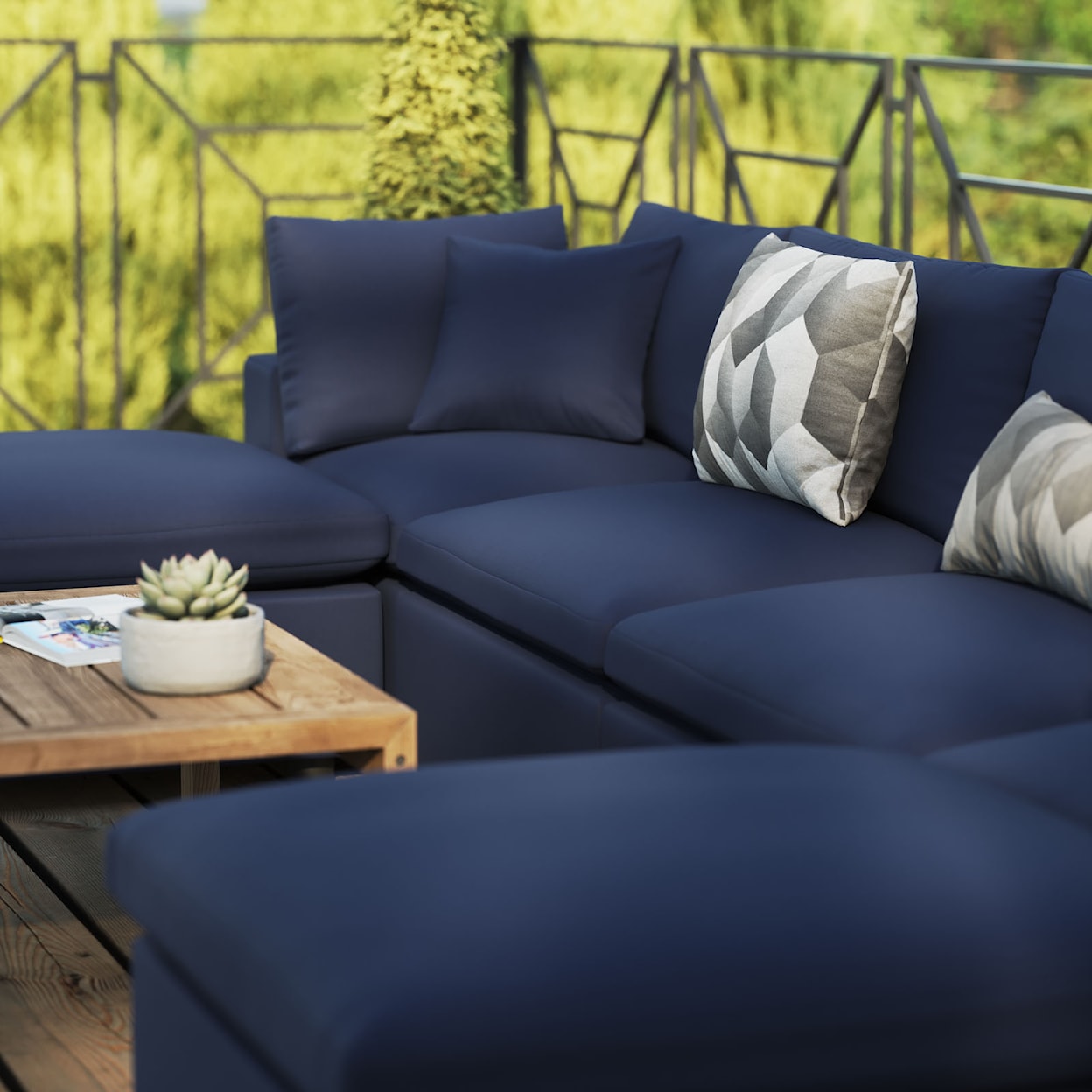 Modway Commix Outdoor 6-Piece Sectional Sofa