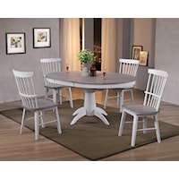 Cottage-Style 5-Piece Dining Set with Butterfly Leaf