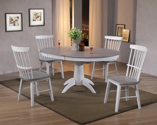 Cottage-Style 5-Piece Dining Set with Butterfly Leaf