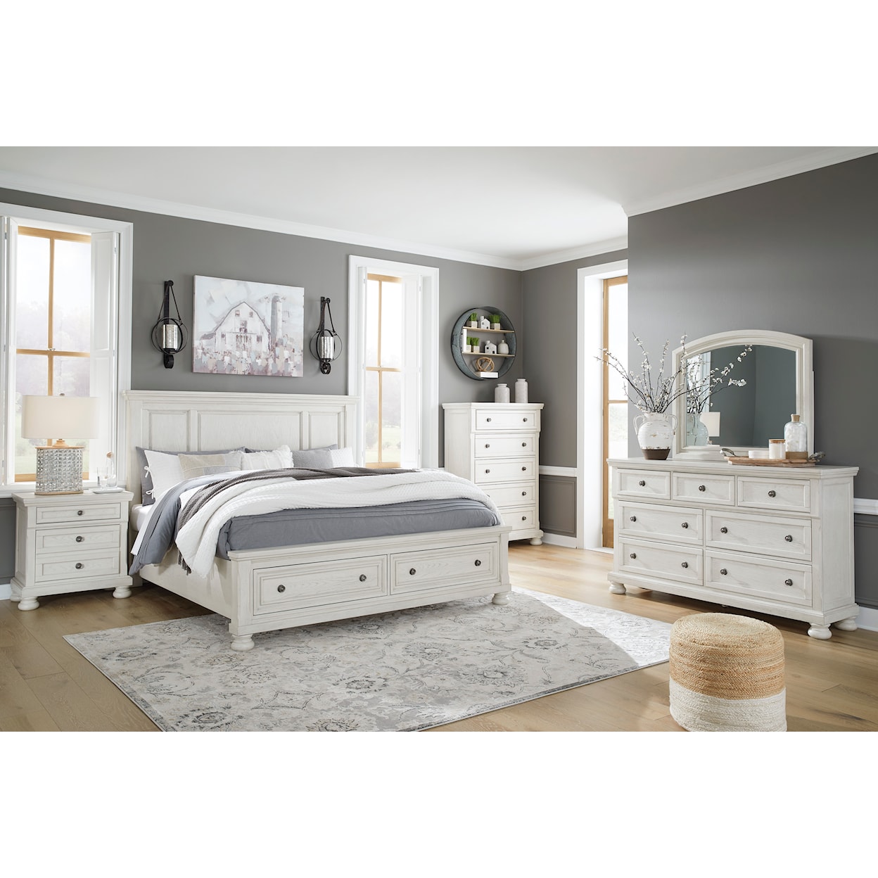 Ashley Furniture Signature Design Robbinsdale King Panel Bed with Storage