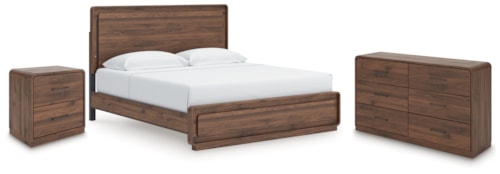 King Panel Bed, Dresser And Nightstand