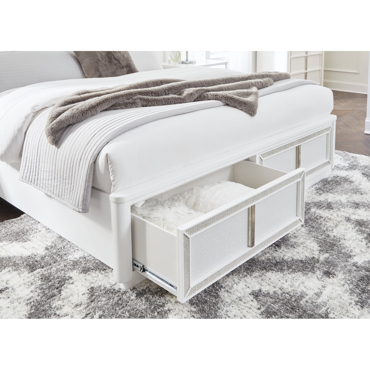 Benchcraft Chalanna King Upholstered Storage Bed