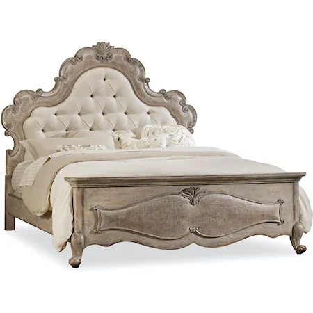 Traditional Queen Upholstered Panel Bed