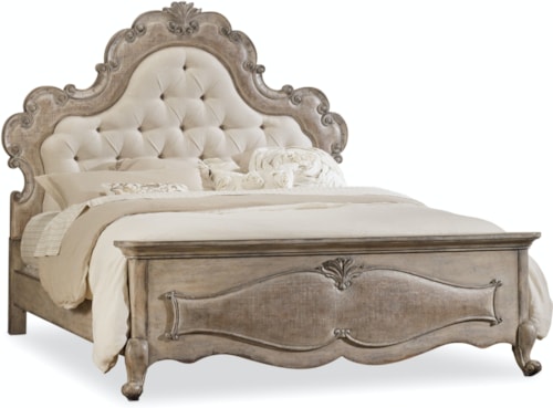 Traditional Queen Upholstered Panel Bed