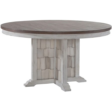 Farmhouse X-Style Single Pedestal Round Table