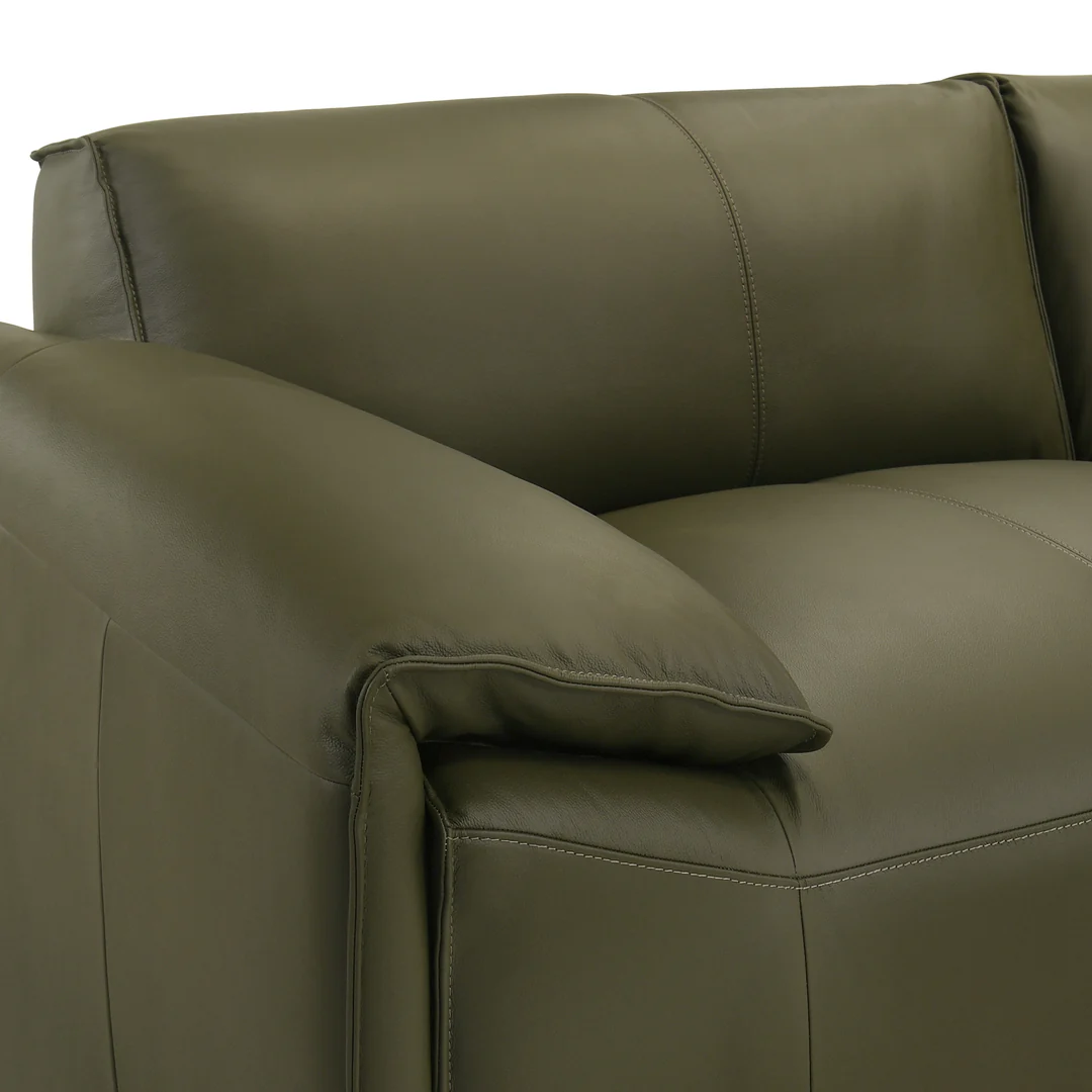 Armen Living Tanner Leather Squared Pillow-Arm Loveseat