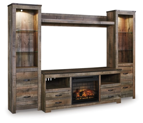 4-Piece Entertainment Center With Electric Fireplace