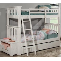 Mission Style Twin Over Twin Bunk Bed with Trundle