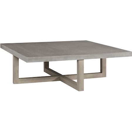 Square Coffee Table with Faux Concrete Top