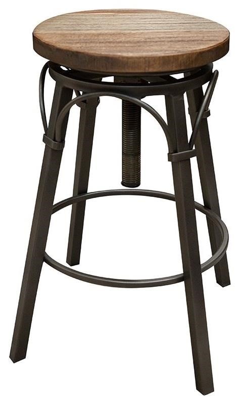 Industrial 24-30" Adjustable Swivel Stool with Metal Base
