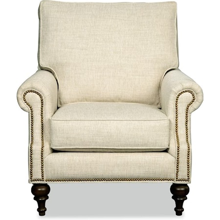 Transitional Accent Chair with Turned Legs