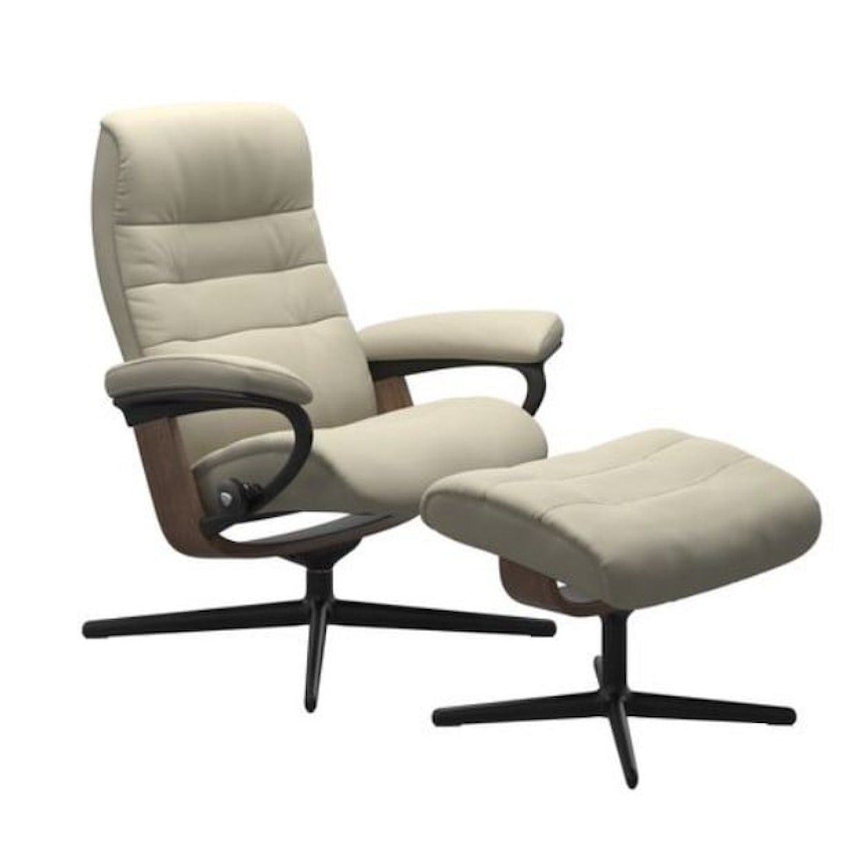 Stressless by Ekornes Opal Medium Opal Cross Recliner & Ottoman