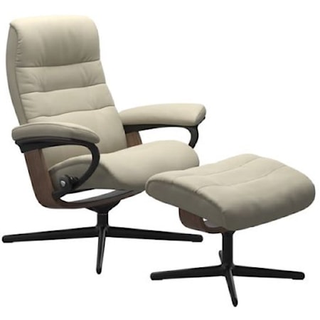 Medium Opal Cross Recliner & Ottoman