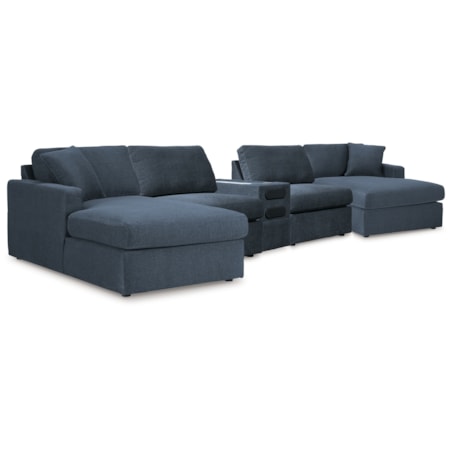 5 Piece Sectional With Audio Console