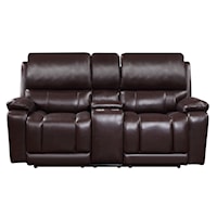 Casual Power Reclining Console Loveseat w/Power Headrests & USB Ports