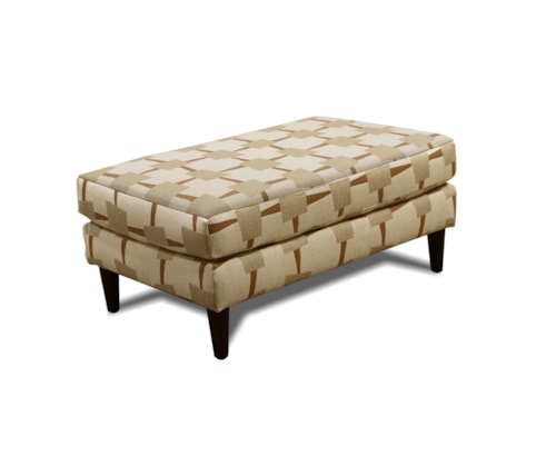 Contemporary Rectangular Ottoman with Tapered Legs