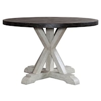 Two-Tone Round Single Pedestal Table