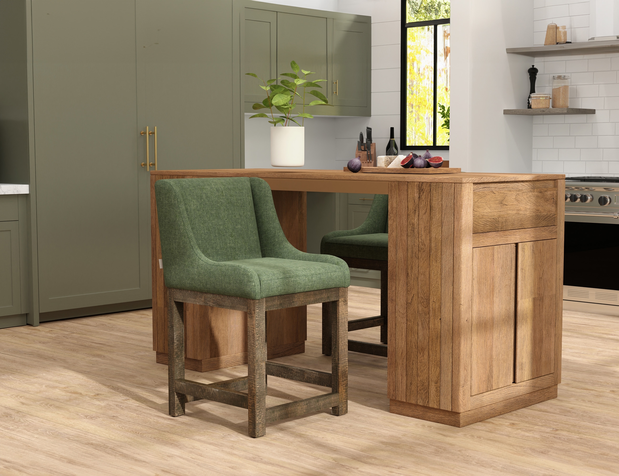 Uprooted Seating Upholstered Counter-Height Barstool