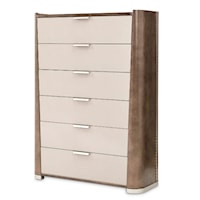 Contemporary 6-Drawer Bedroom Chest with Hook Storage
