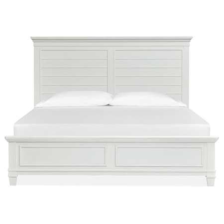 King Panel Bed - White