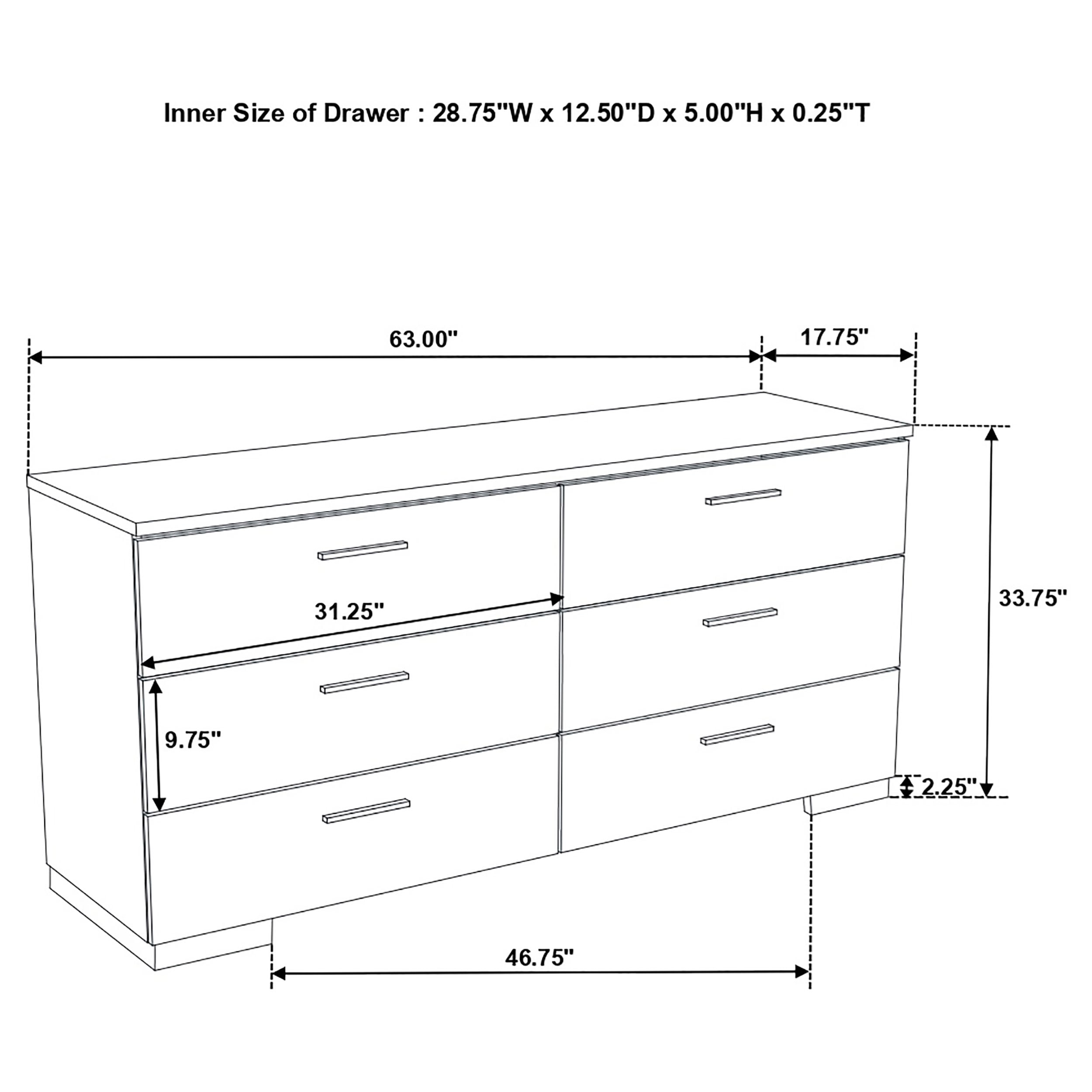 Coaster Felicity 6-Drawer Dresser