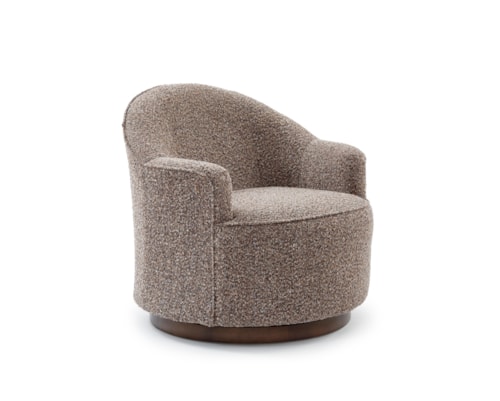 Transitional Swivel Glider Barrel Chair with Low Arms