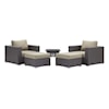 Modway Convene Outdoor 5 Piece with Fire Pit