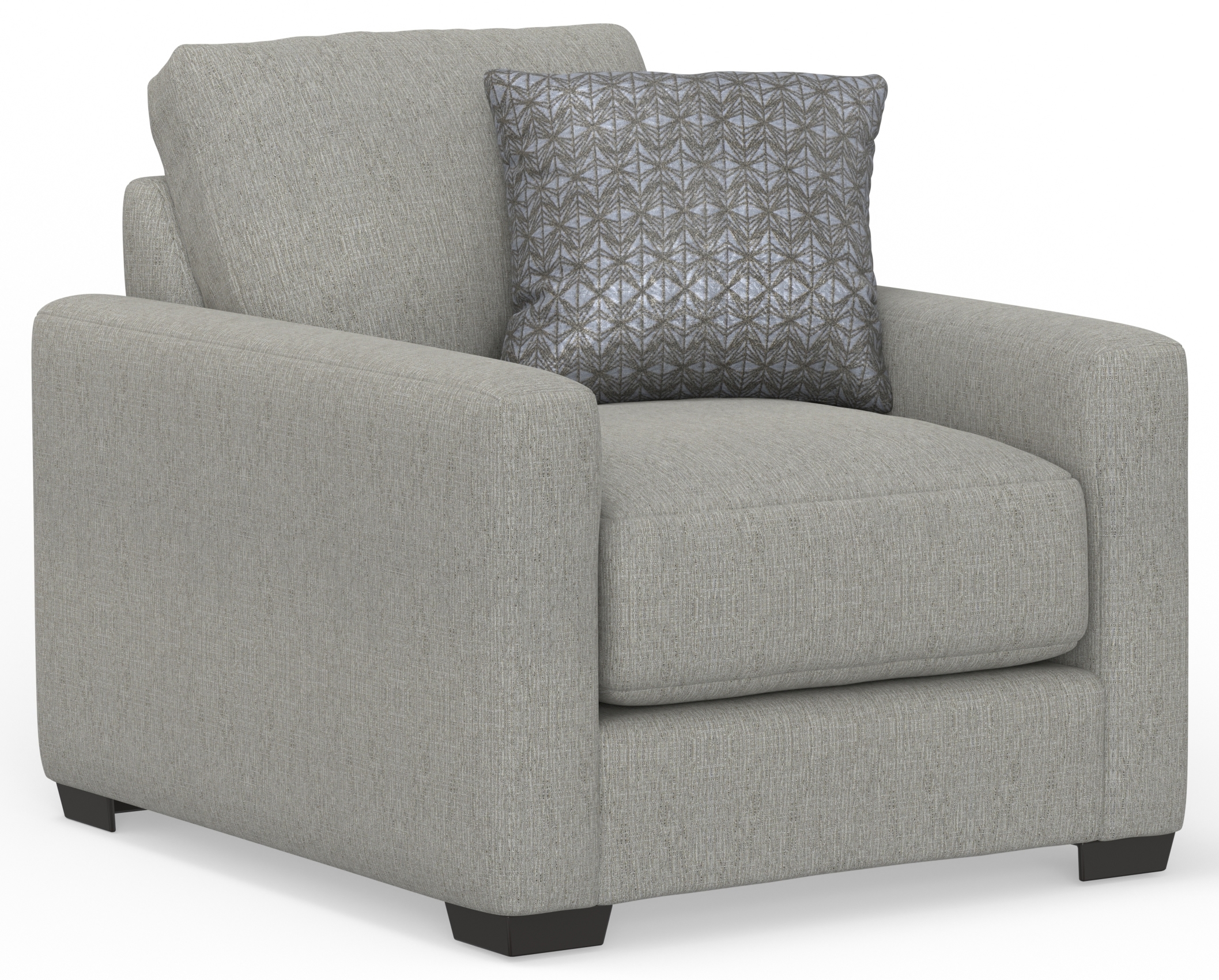 Contemporary Accent Chair with Decorative Throw Pillow