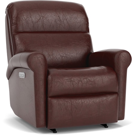 Casual Power Rocking Recliner with Power Headrest