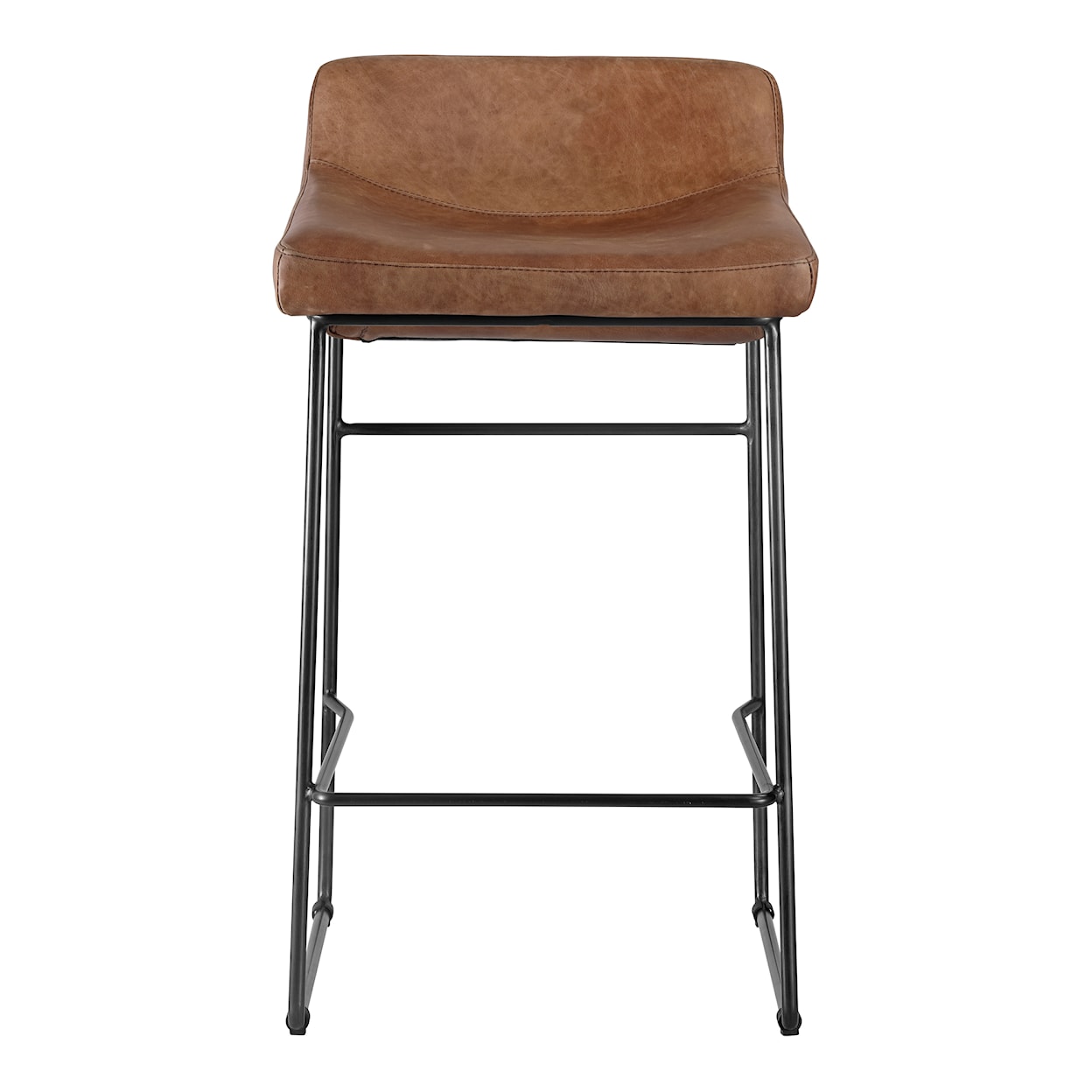 Moe's Home Collection Starlet Counter Stool Open Road Brown Leather-M2