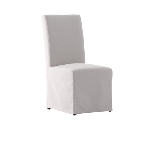 Transitional Light Grey Dining Chair with Skirted Base