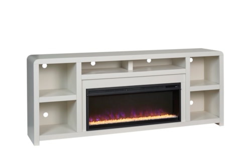Contemporary 84" Fireplace Console6-Shelf 84" Fireplace Console with Wire Management