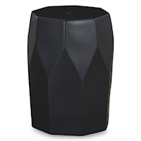 Indoor/Outdoor Black Ceramic Stool