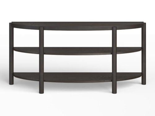 Transitional 3-Shelf Sofa Table with Shaped Shelving