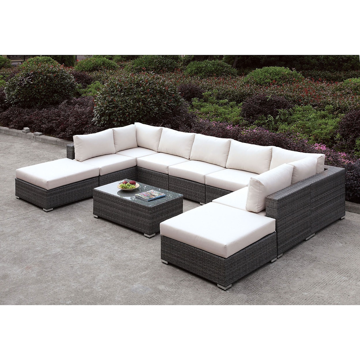 Furniture of America Somani U-Sectional + Coffee Table