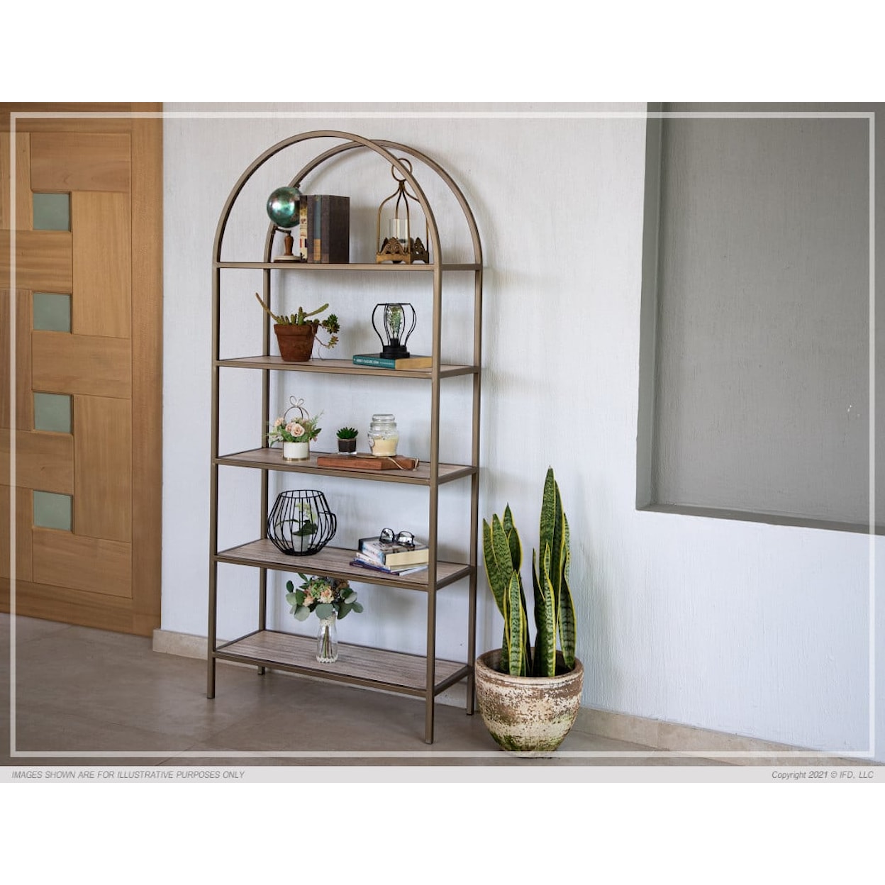 IFD Sahara 5-Shelf Bookcase