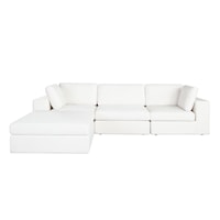 Muse 4Pc Modular Reversible Chaise Sectional In Mist White Performance Fabric