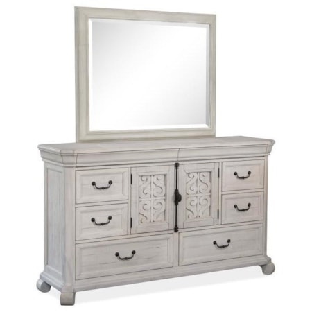 Dresser and Mirror Set