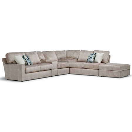 5-Seat Sofa w/ Wireless Charge & RAF Ottoman