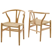 Wood Dining Armchair Set of 2