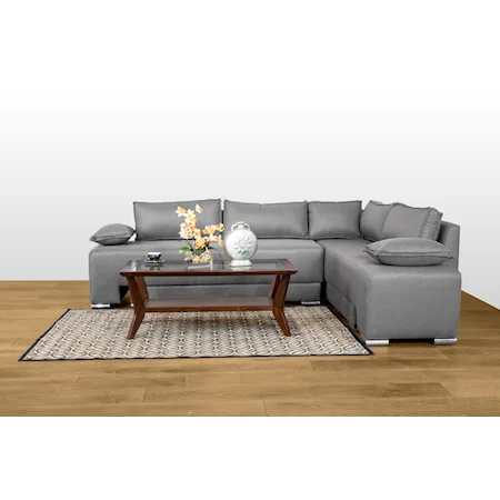 Contemporary Convertible Sofa Sleeper with Bottom Table Base
