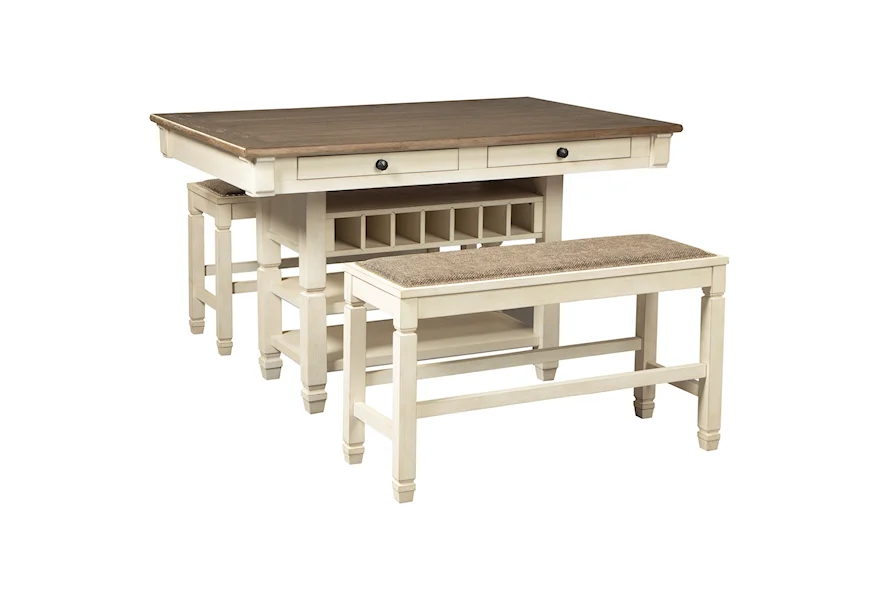 Bolanburg 3-Piece Counter Table and Bench Set by Signature Design by Ashley at Zak's Home Outlet